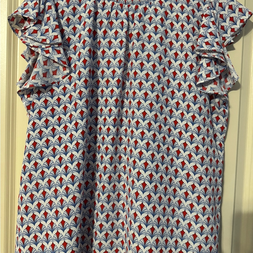 THML Red and Blue Patterned Top